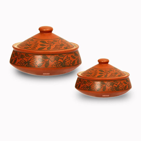 Ceramic Biryani Handi Dampukht w/Lid Tc Ptg